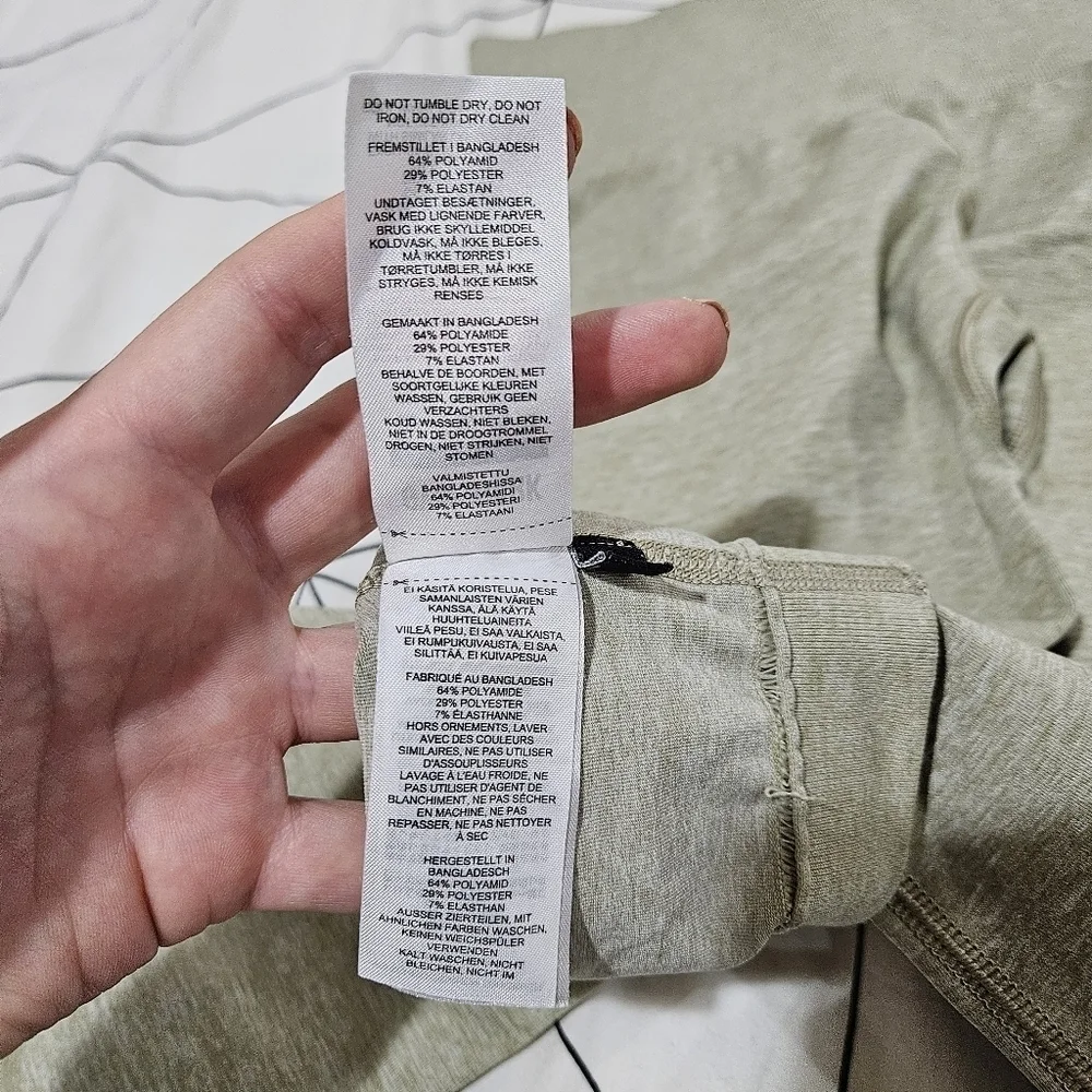 GYMSHARK Adapt Marl Seamless Leggings Moss Grey Beige Size Small - Picture 10 of 11